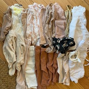 Lot of baby girl clothes! Sizes vary from newborn to 12 months.
